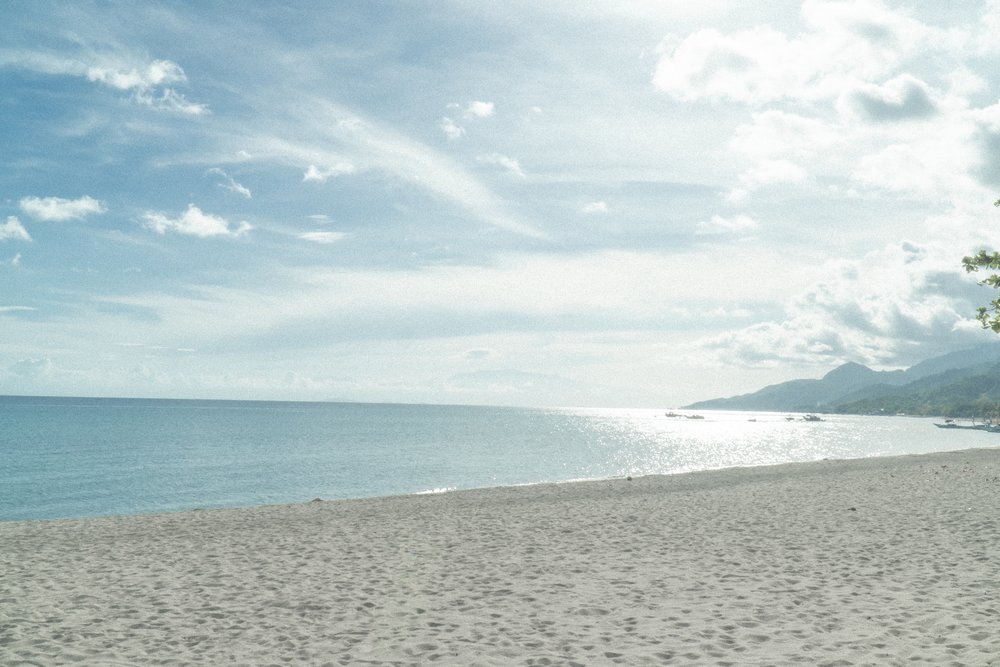 grainy shot of laiya beach