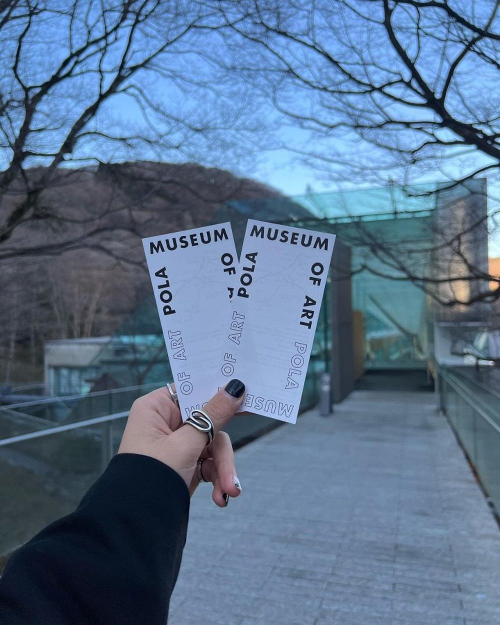 ポーラ美術館 チケットを持つ手