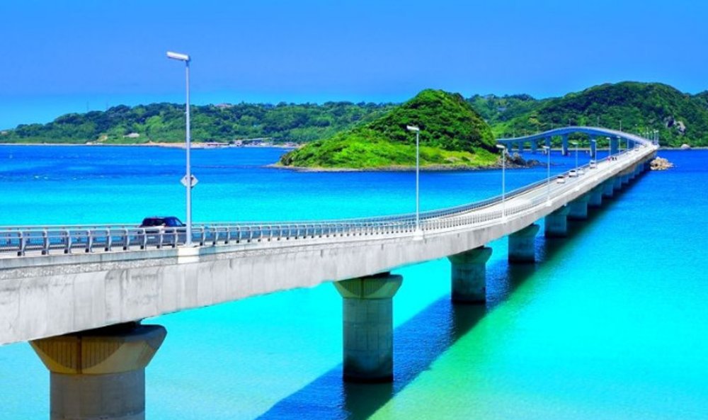 a long scenic bridge in Japan