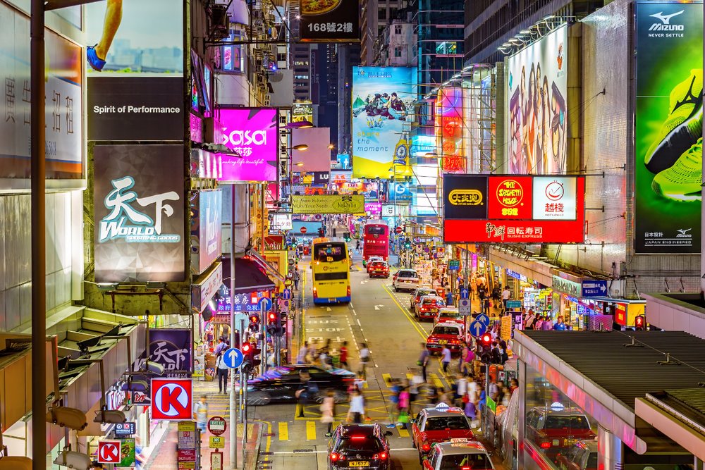 Hong Kong Streets Night Lights