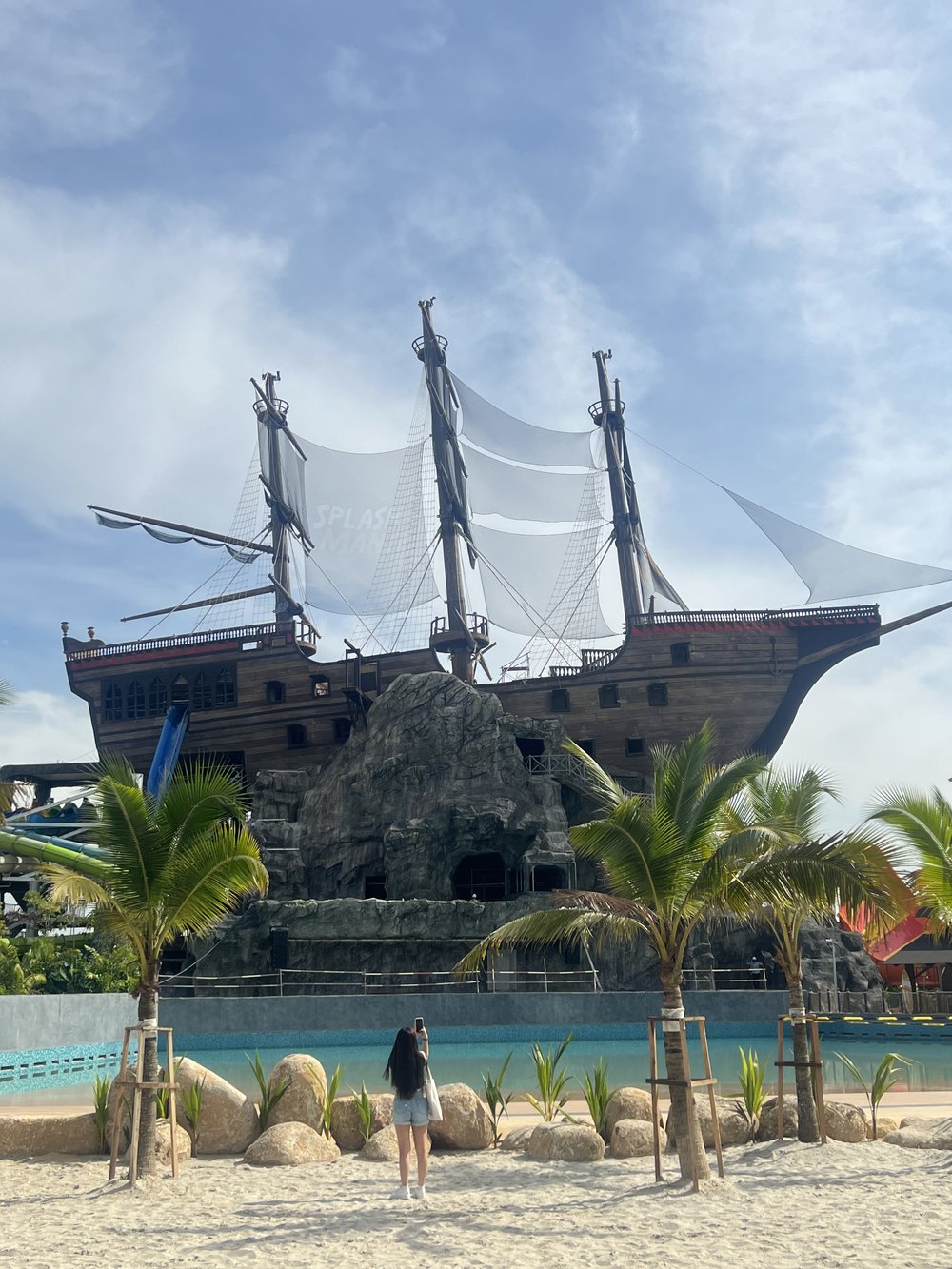 Amazonia pirate ship landmark in SplashMania Gamuda Cove water park