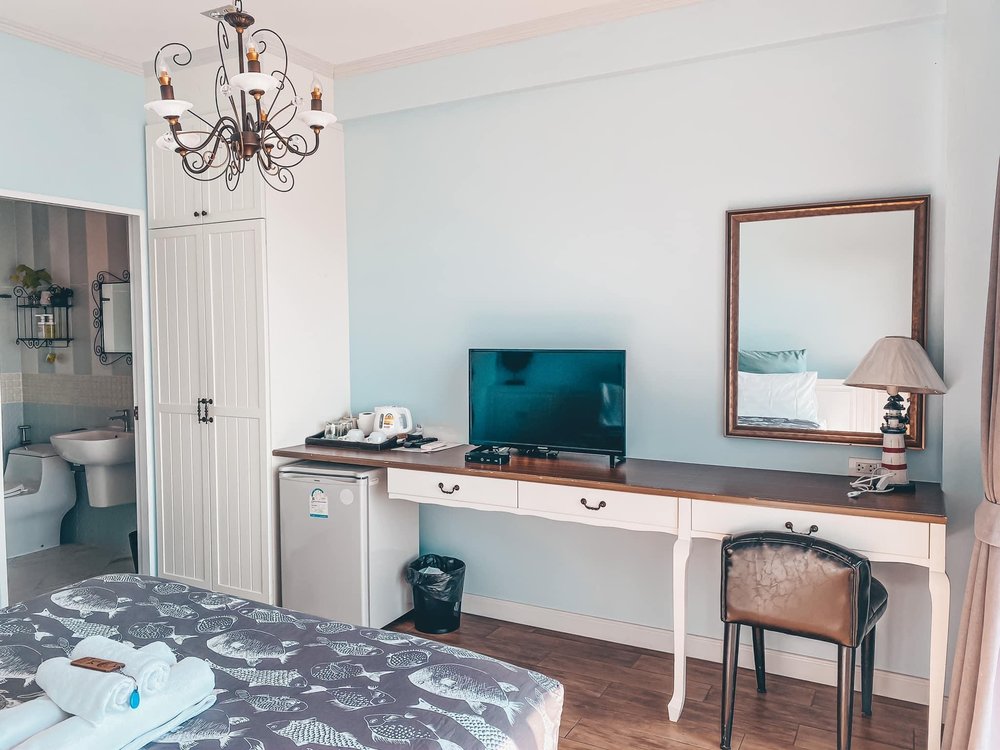 ห้องพักสีขาวสะอาดตาสุด ๆ