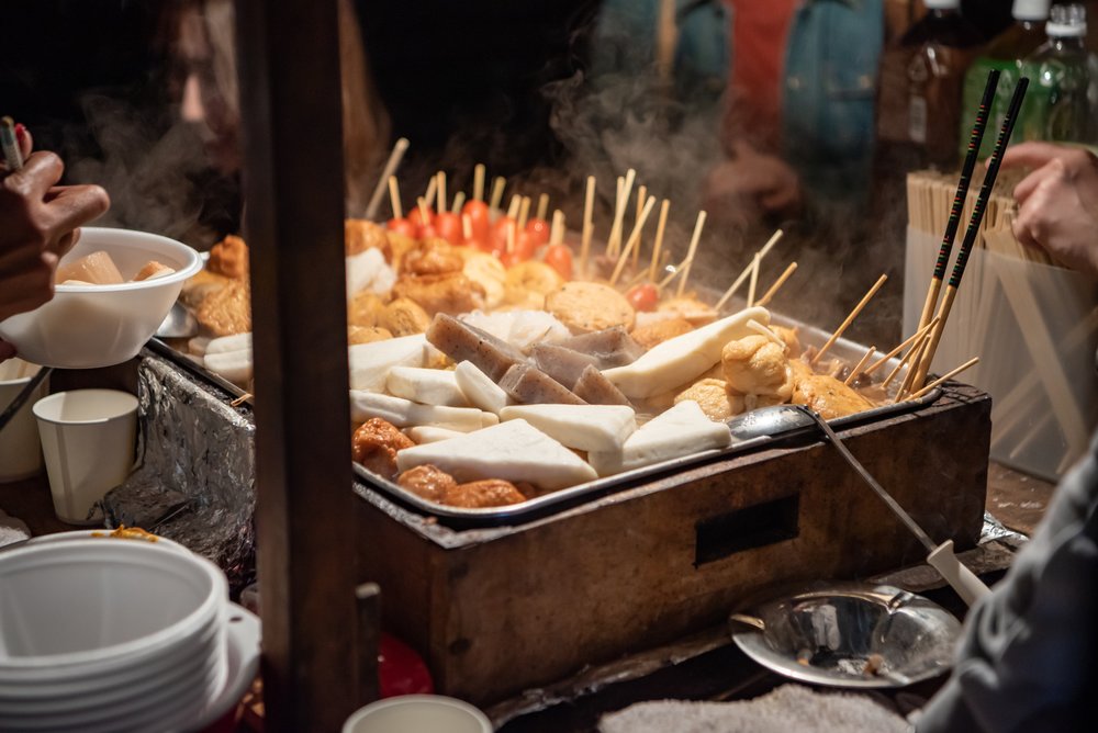 street food being prepared