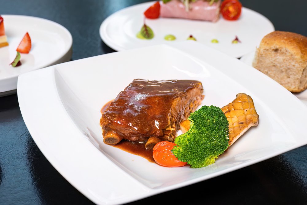 Meat and veggies on a plate