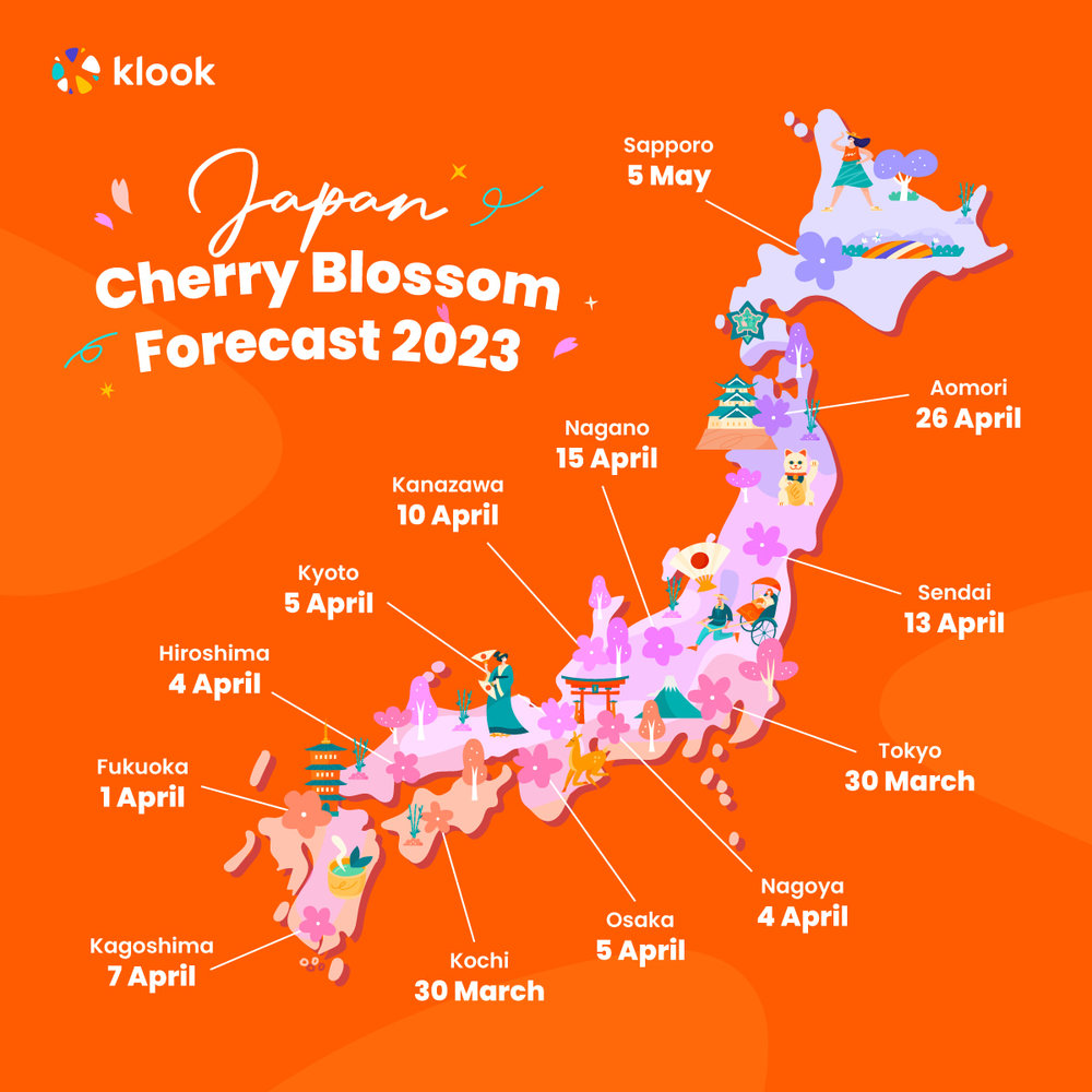 MY Japan cherry blossom forecast 2023