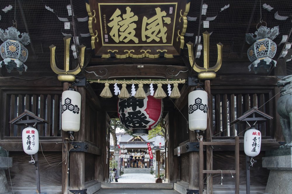 ศาลเจ้า Kushida-jinja สถานที่ท่องเที่ยวที่ฟุกุโอกะ