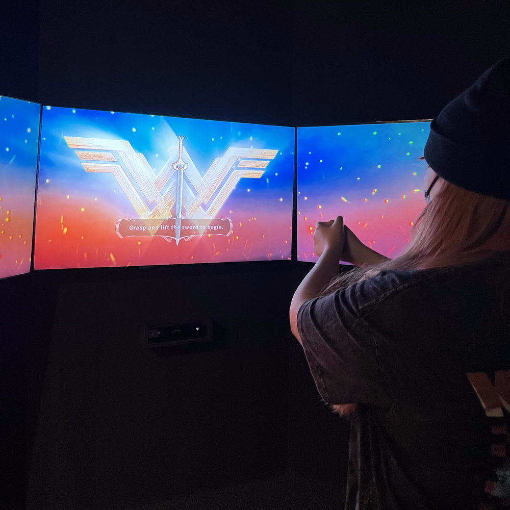 Interactive Wonder Woman game at The World of DC Exhibition