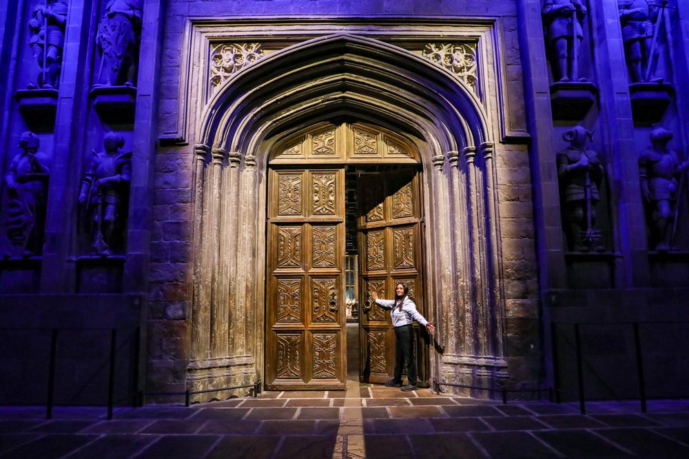 a Harry Potter fan opens the door to the Great Hal