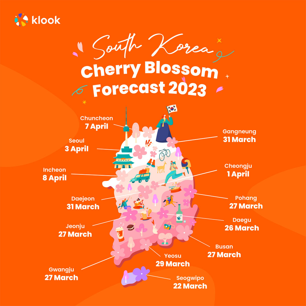 Korea Cherry Blossom Forecast 2023 When and Where to See Sakura in Seoul, Jeju, & More Klook