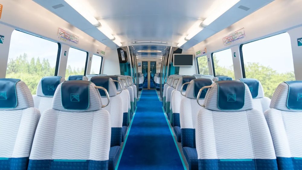 the inside of Hong Kong Airport Express