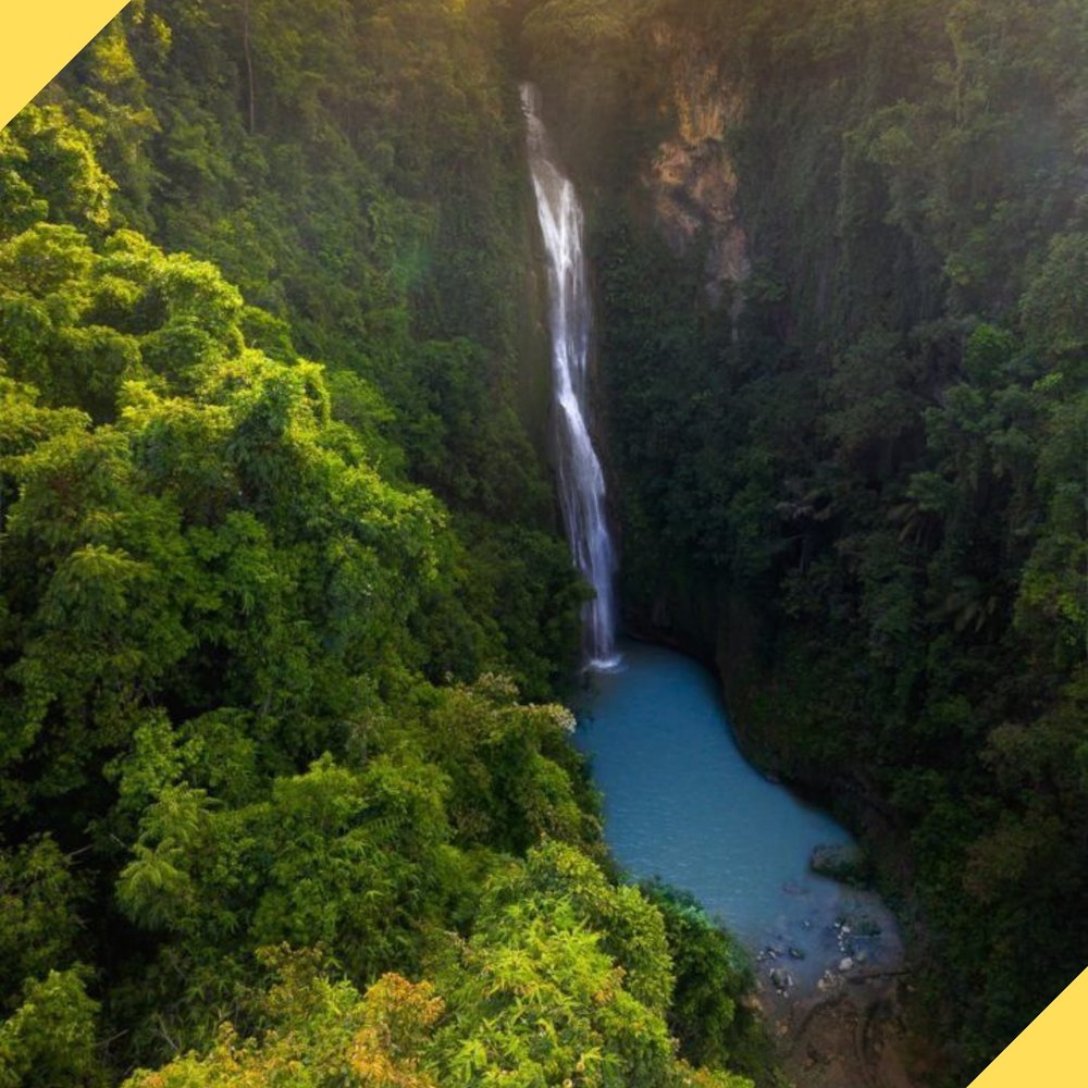 Cebu waterfall aerial view