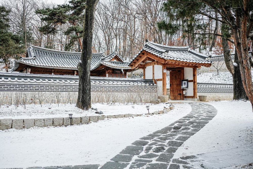 seoul in the winter snow