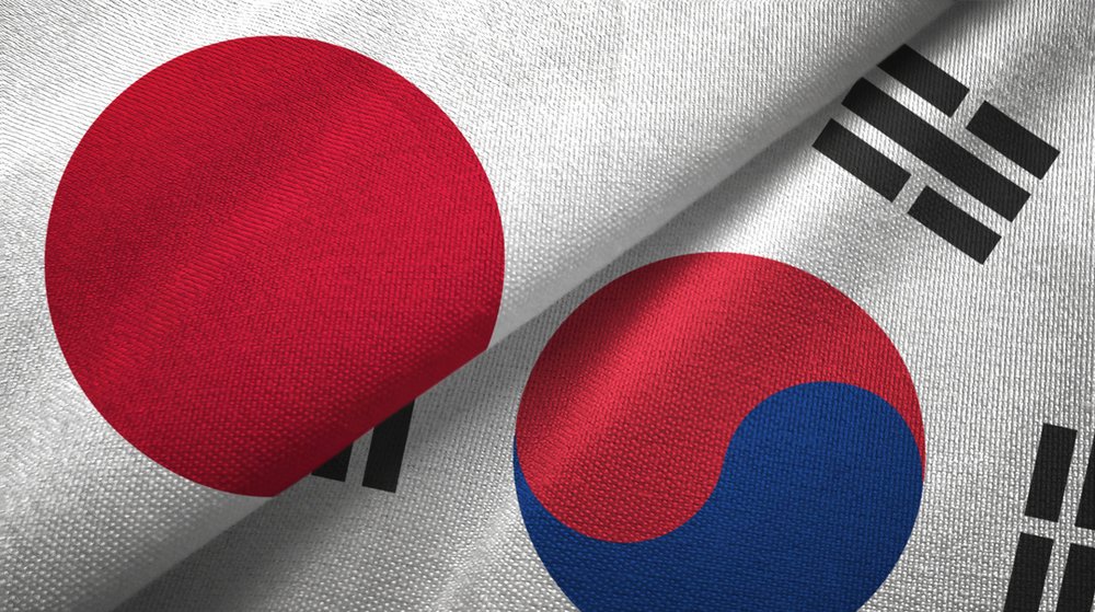 Japan and Korea flags