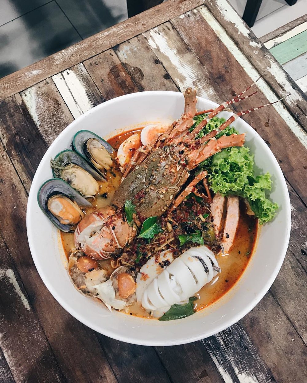 Tom Yum Noodles at P’Aor best local food in Bangkok Thailand