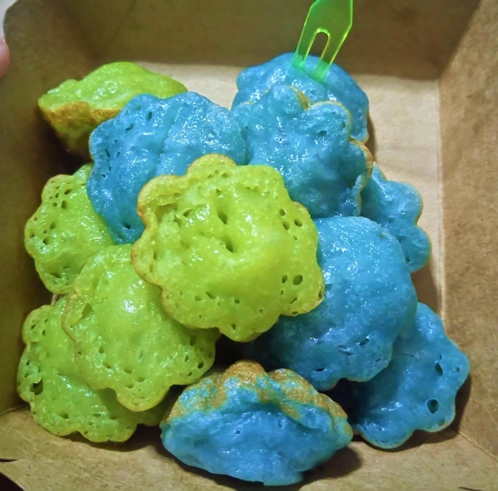 Pandan cake Kanom Krok Bai Toey at Siam Pandan best local Thai snack