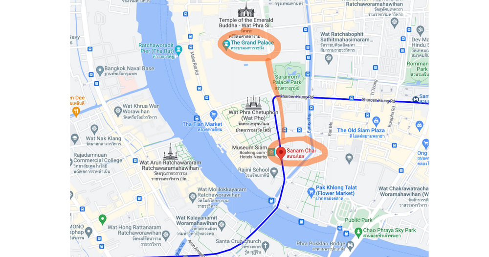 Sanam Chai to Grand Palace Bangkok