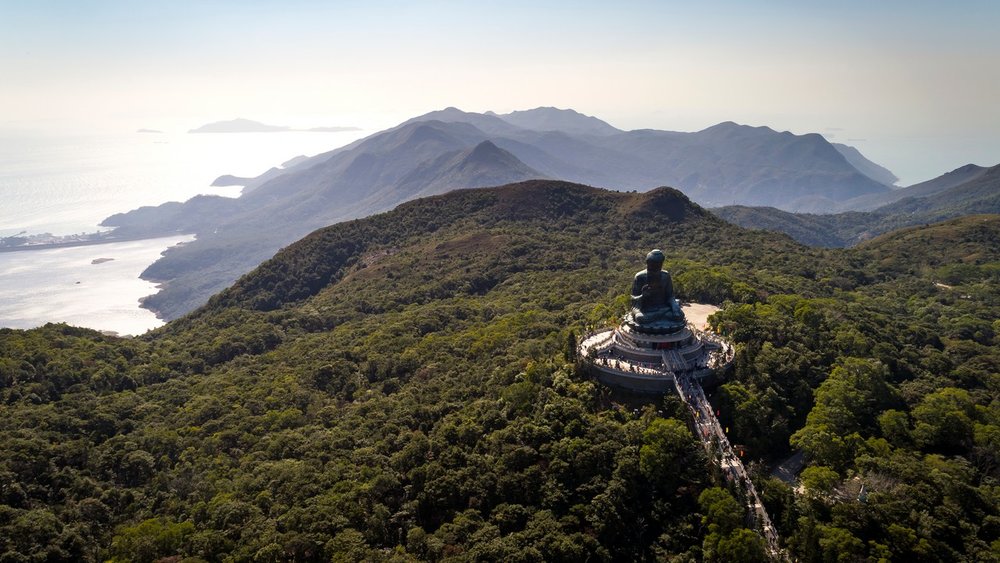 Aerial view of Tian Tan Budha