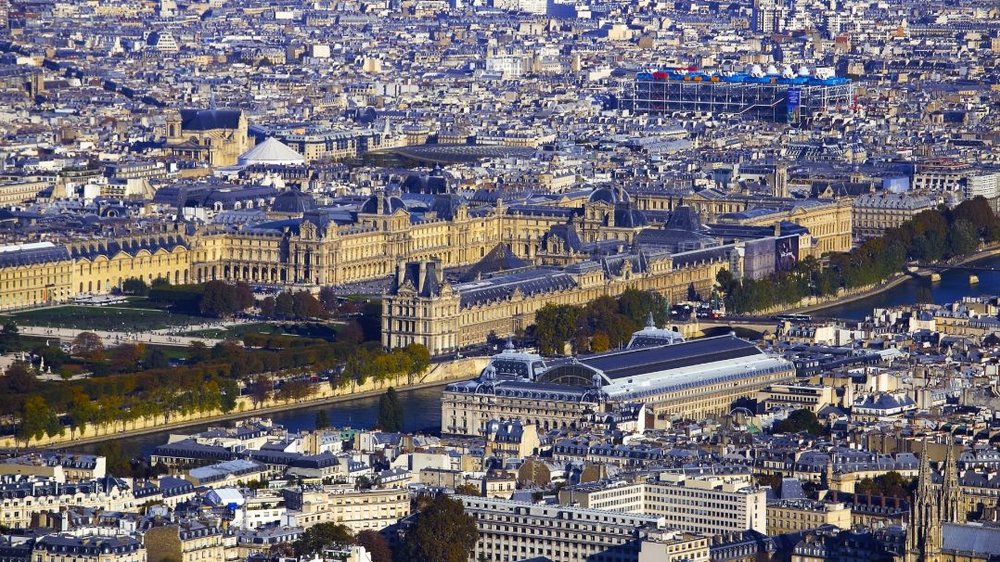 エッフェル塔から見たルーブル/オルセー