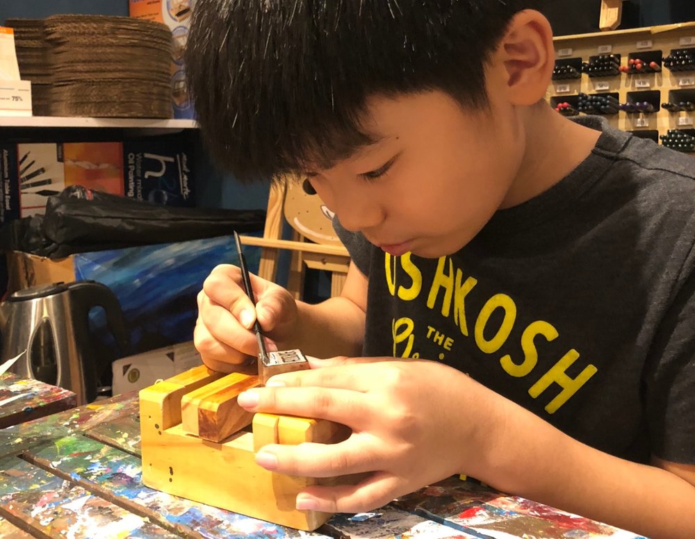 Family friendly seal carving workshop in Hong Kong