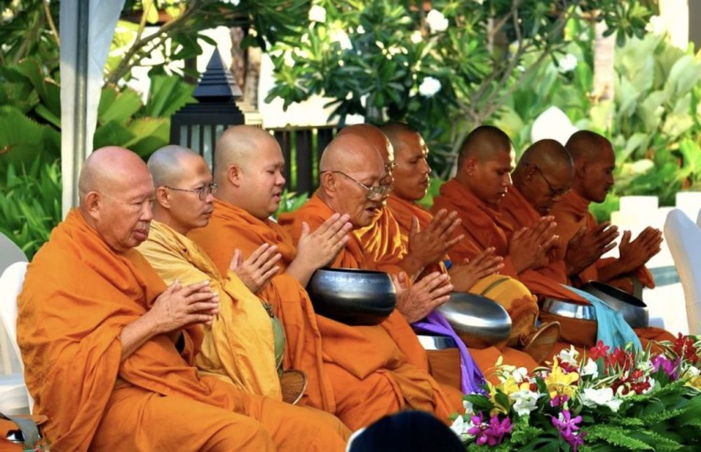 Monks praying