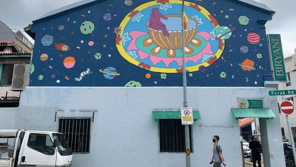 Check out this piece at 50 Dunlop Street, which is featured in Artwalk Little India. Credits: @rnithra on Instagram