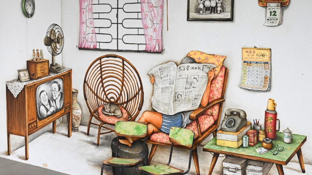 Is this a real living room or a mural at Tiong Bahru? Credits: @thomas.23_07 on Instagram