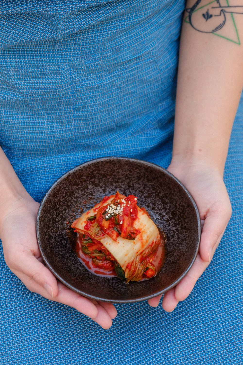 a bowl of kimchi