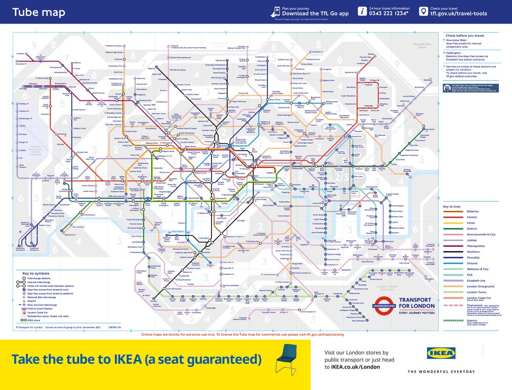 倫敦地鐵 London Tube Map