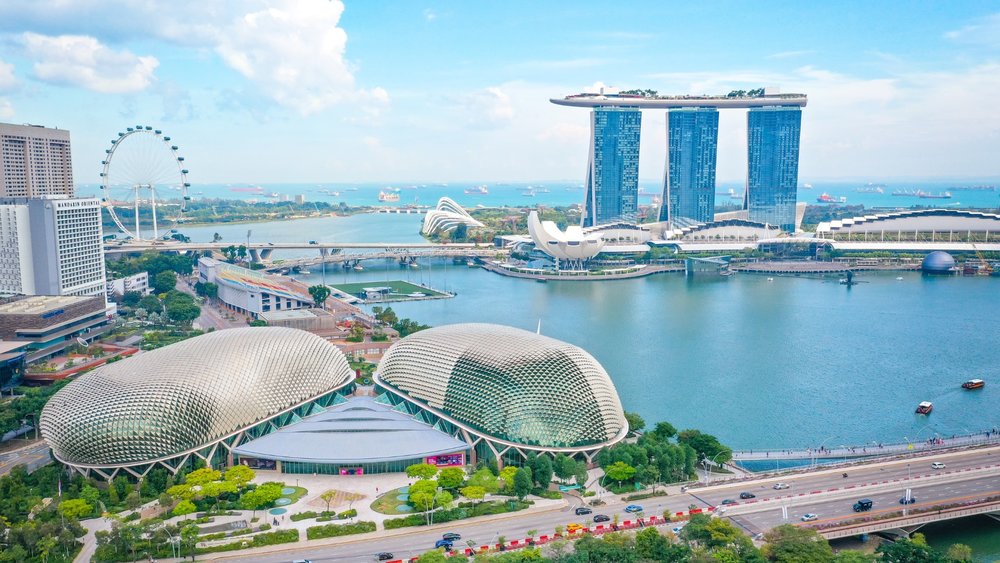 aerial view of Singapore City