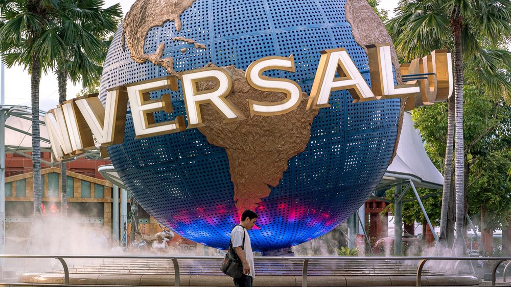 The Universal globe at Universal Studios Singapore