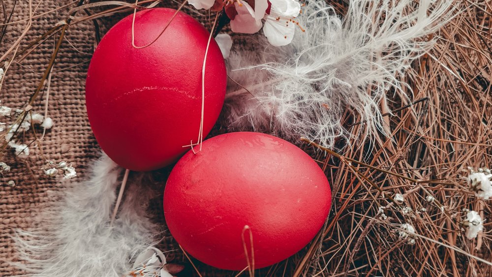 bright red eggs from Greece