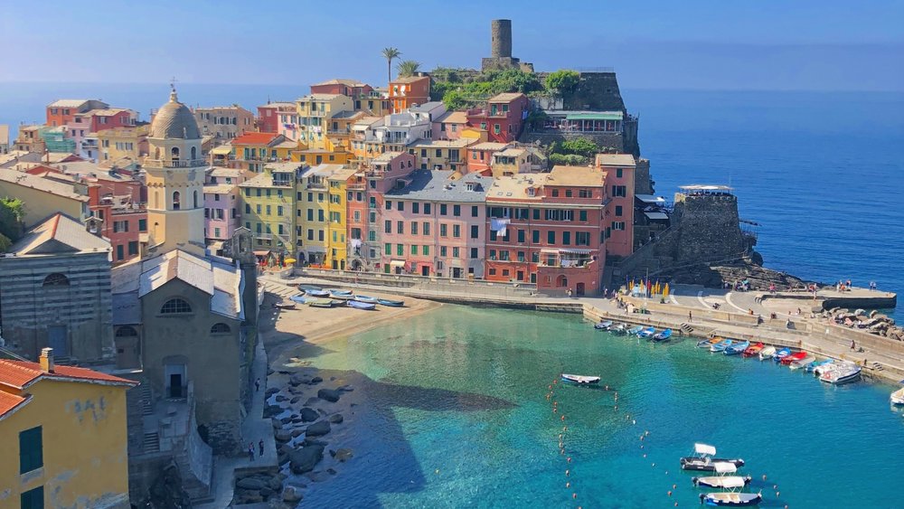 aerial view of Cinque Terre, Italy