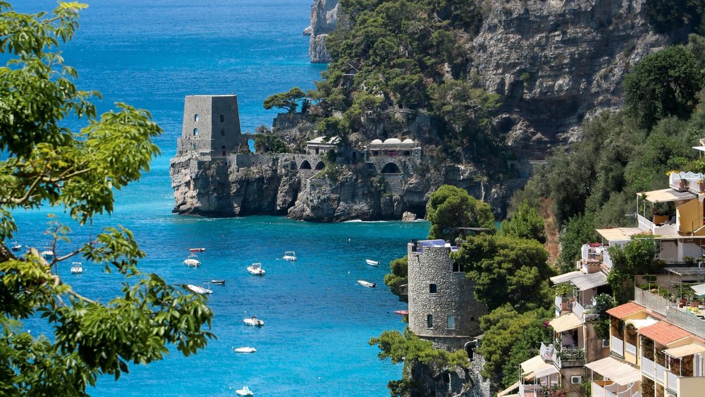 aerial view of Sorrento and the Amalfi Coast, Italy