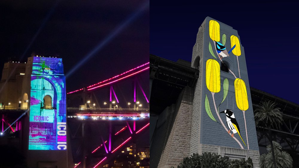 Image credit: 'Light Up Your Senses at The Pylon', Vivid Sydney 2023