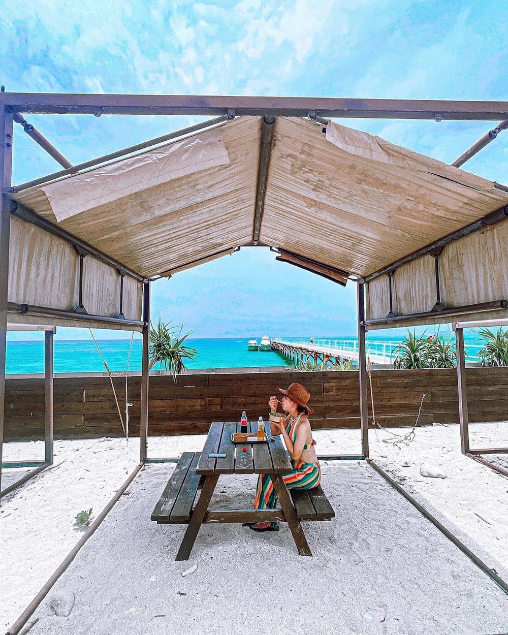 Food at Nagannu Island dining terrace