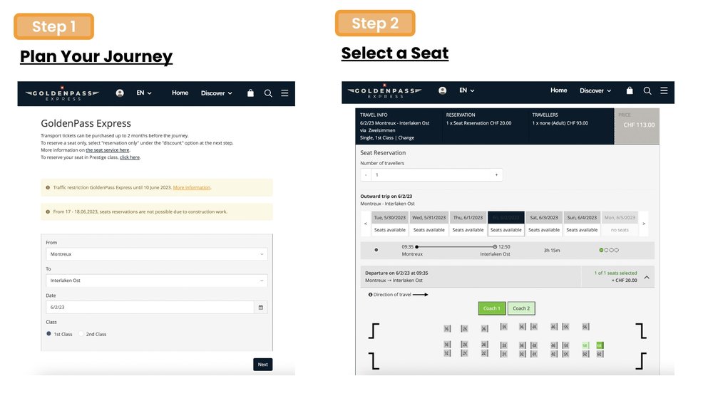 Golden Pass Panoramic Steps 1 to 2