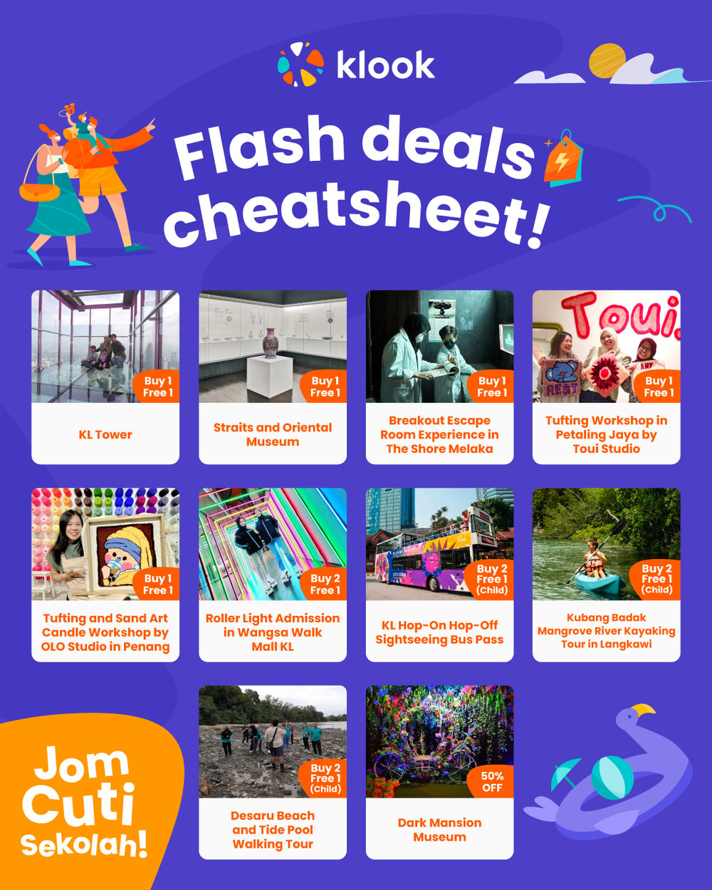 school holiday flash deals cheatsheet