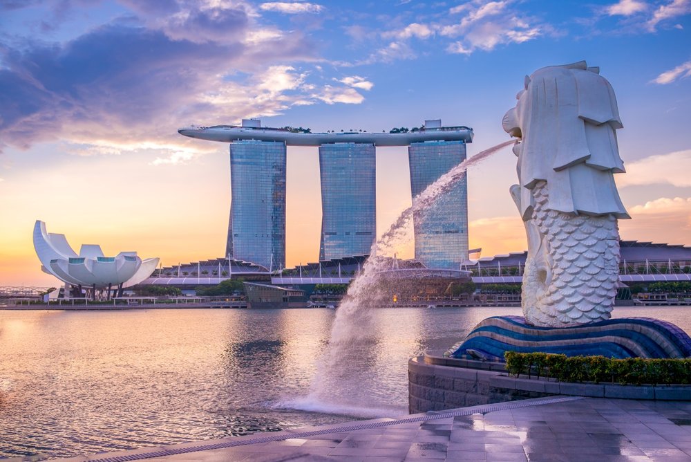 Merlion Singapore at Dusk