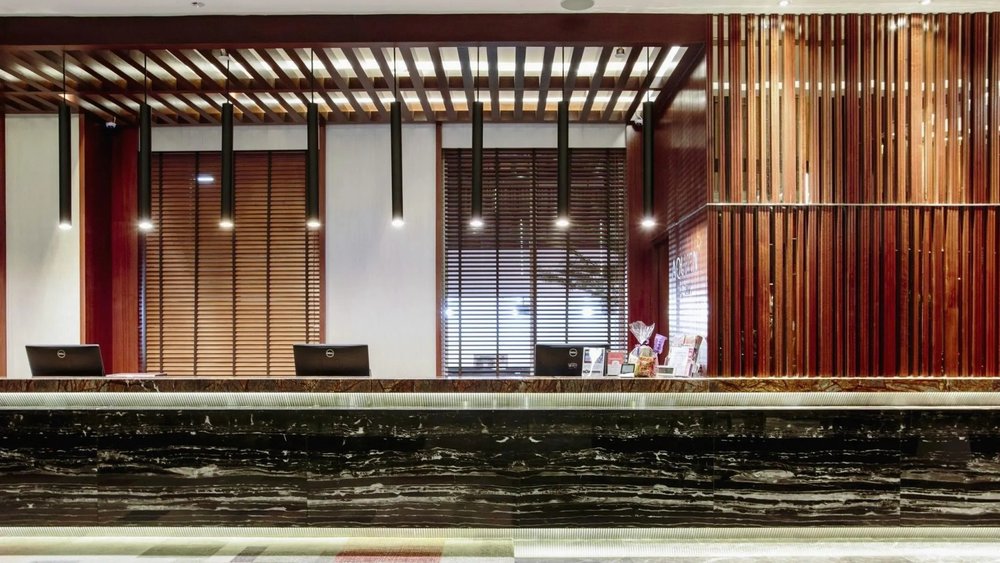 the lobby of Aqueen Hotel Paya Lebar