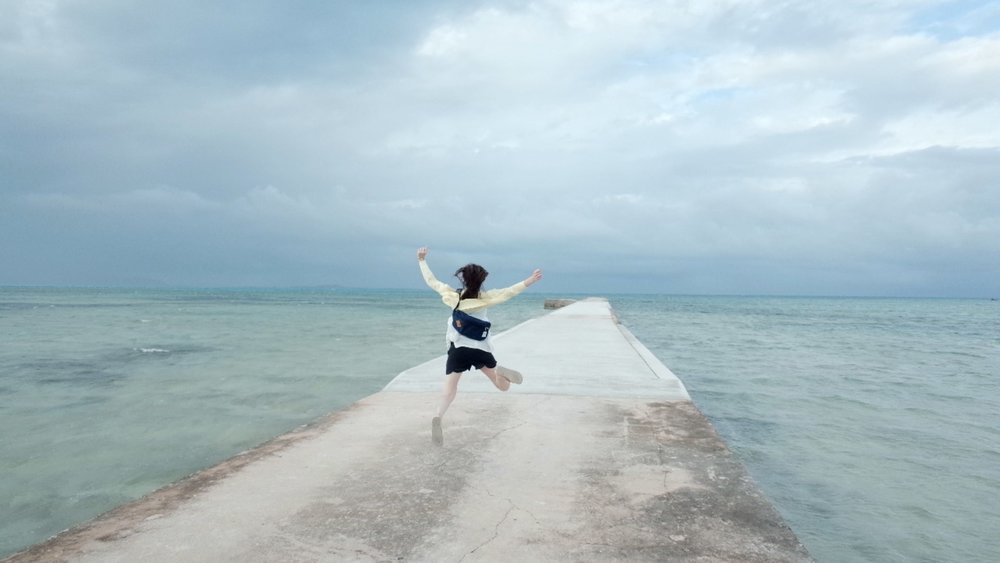 a woman enjoying Kuroshima