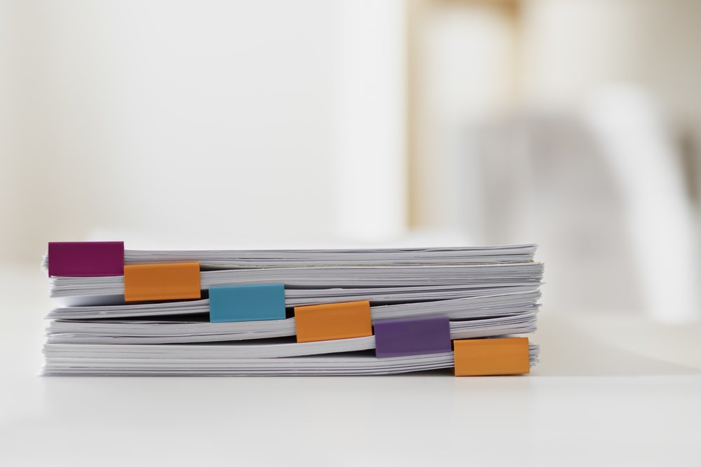 Piled color documents