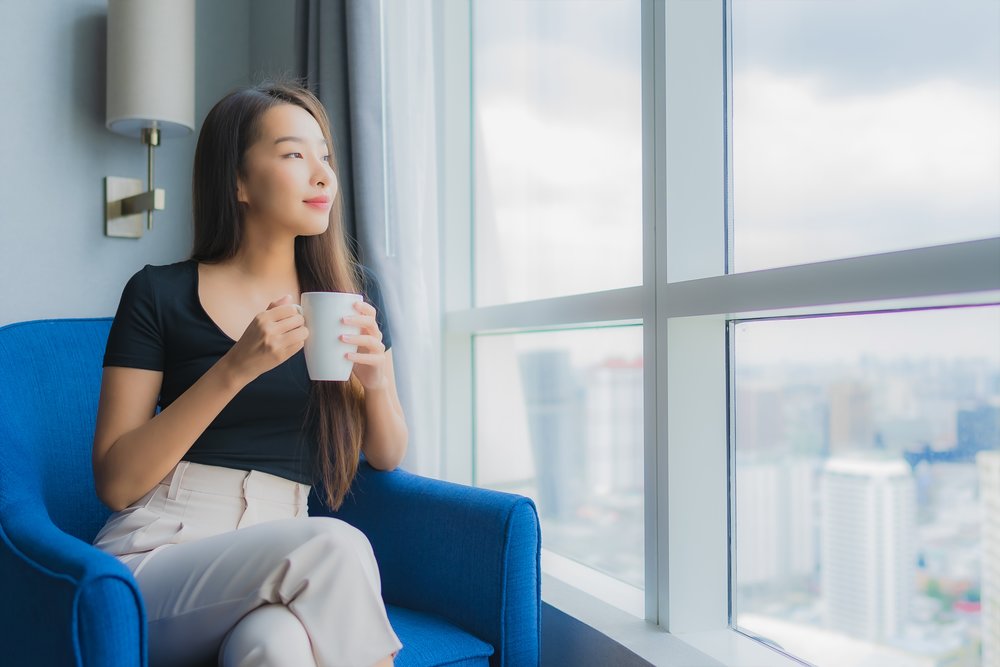 Woman sitting in chair