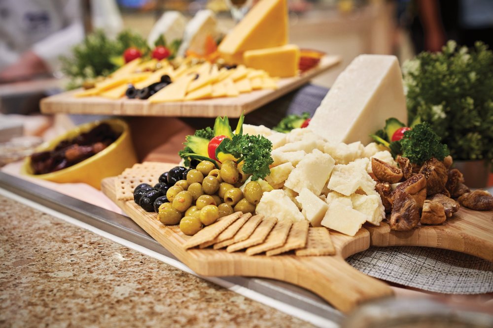 appetizers on wooden cutting boards