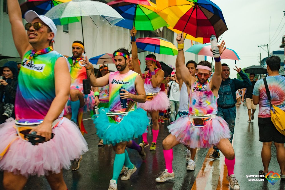 Guys wearing tutu skirts