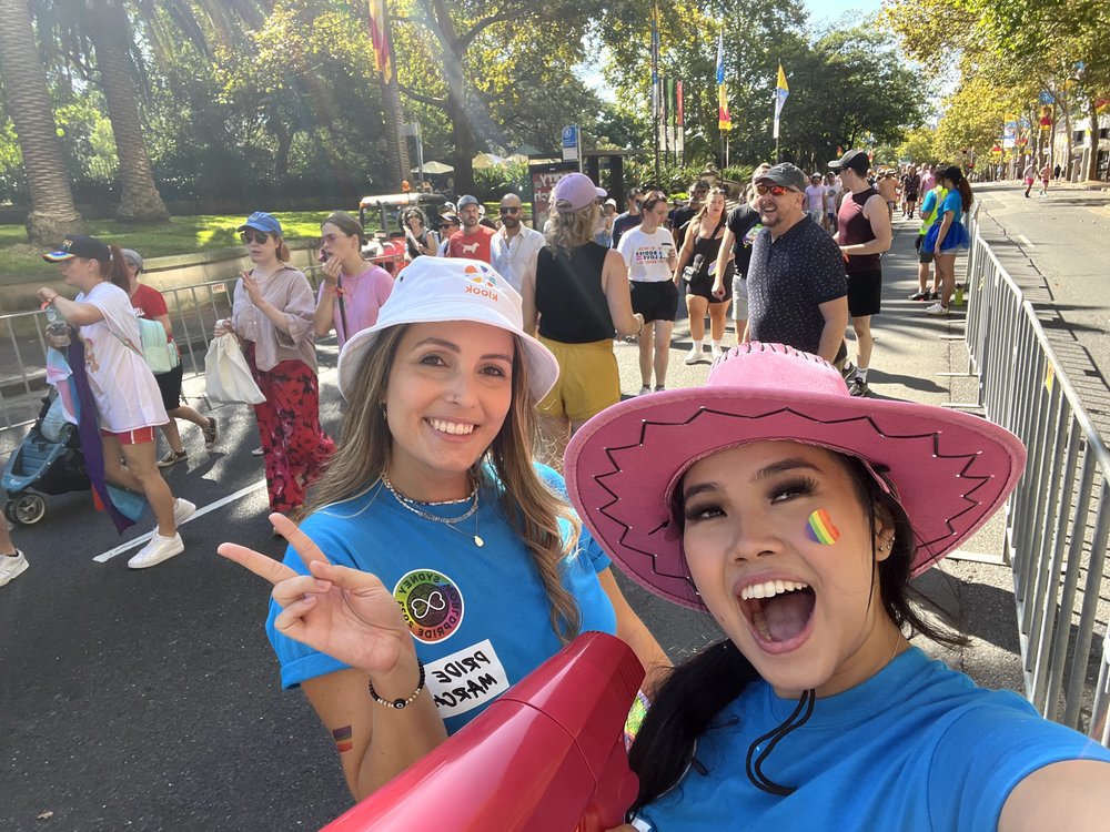 Girl with pride sticker