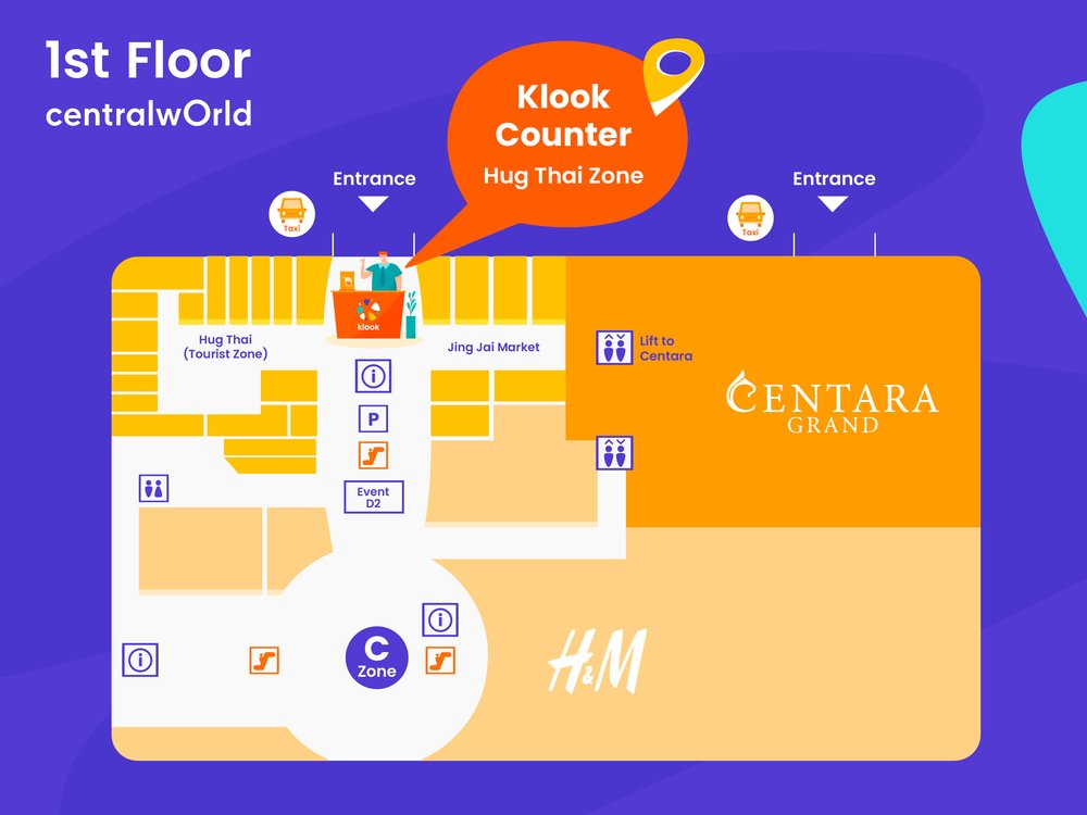 Central World Klook Counter Guide Map
