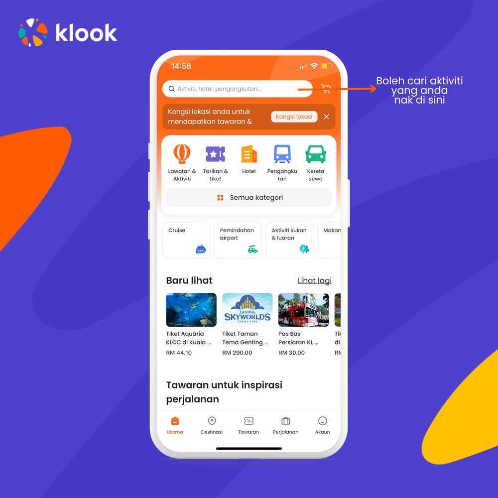 MY BM Aktiviti di Klook