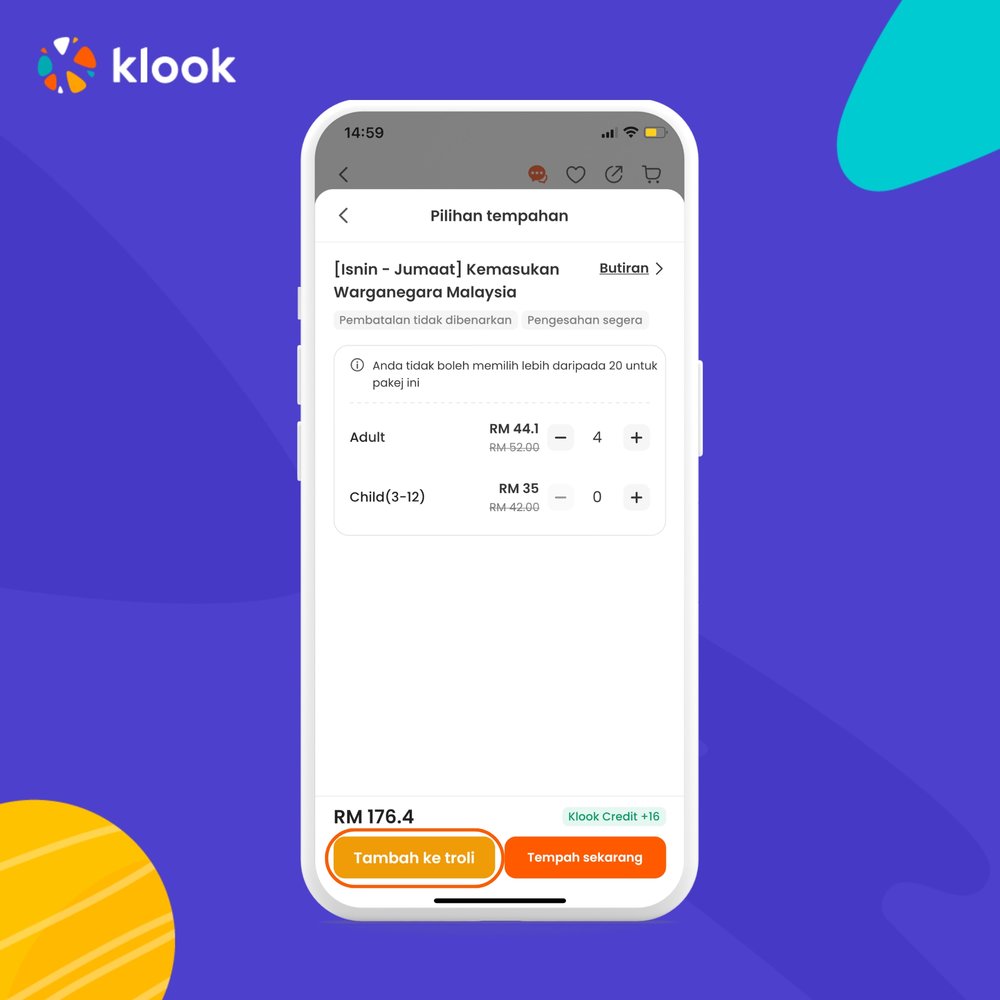 MY BM Tambah ke troli Klook