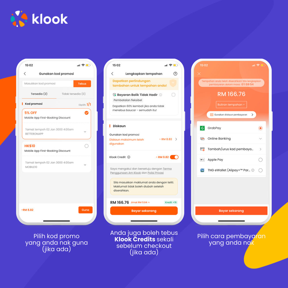 MY BM Pembayaran di Klook