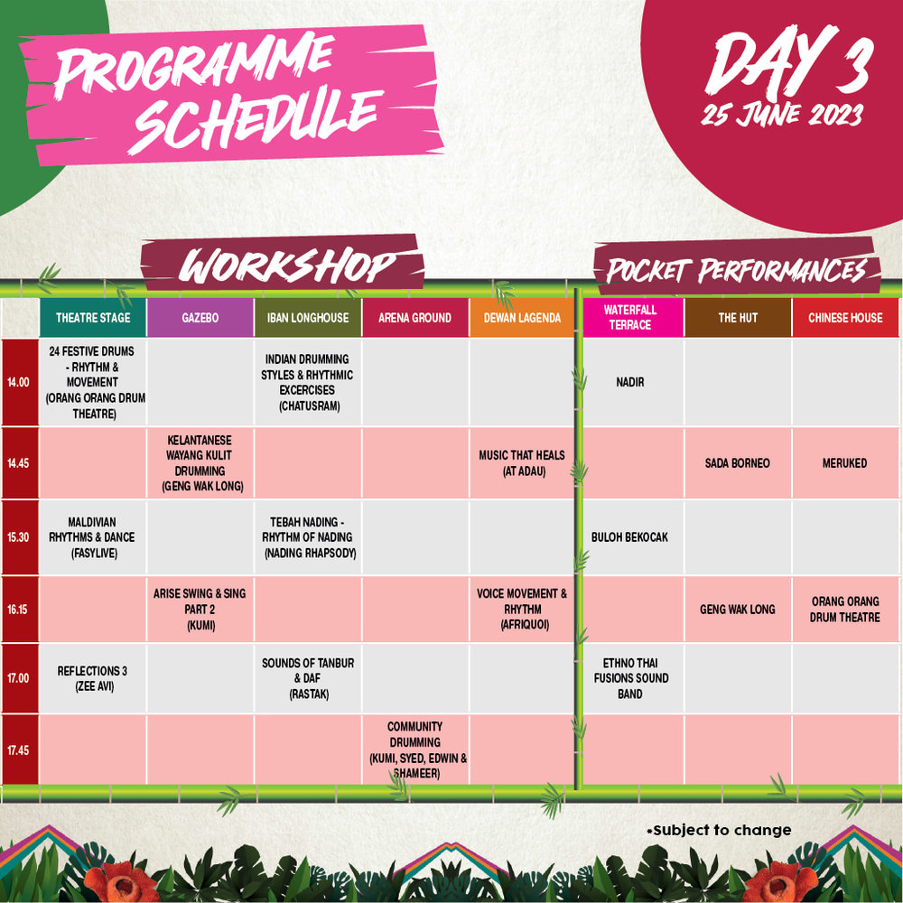 RWMF2023 Day 3 programme schedule